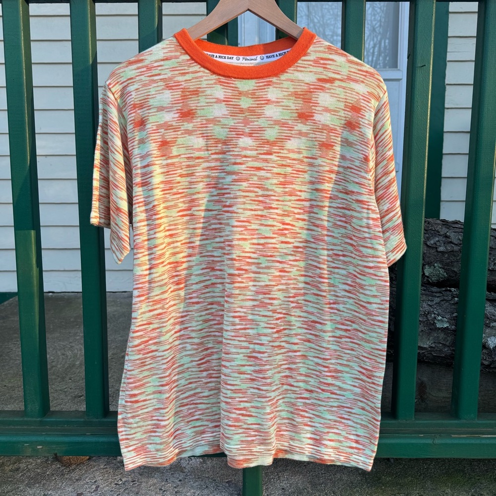 Percival Orange Mint Cotton Tee Shirt Men’s Large NWOT